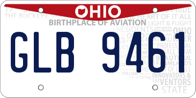 OH license plate GLB9461