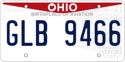 OH license plate GLB9466