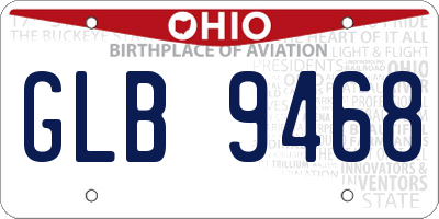 OH license plate GLB9468