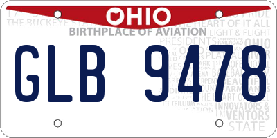 OH license plate GLB9478
