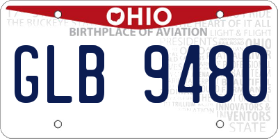 OH license plate GLB9480