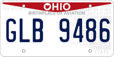 OH license plate GLB9486