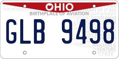 OH license plate GLB9498