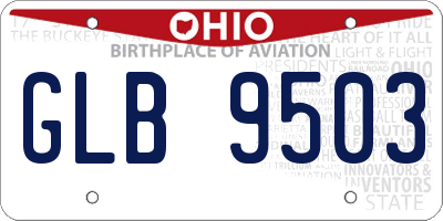 OH license plate GLB9503
