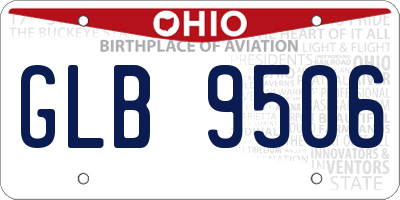 OH license plate GLB9506