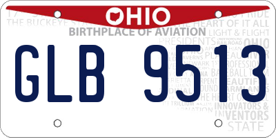 OH license plate GLB9513