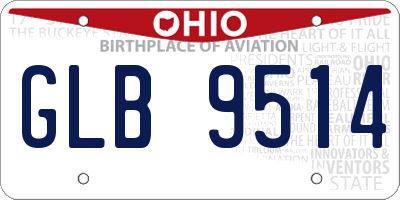 OH license plate GLB9514