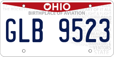 OH license plate GLB9523