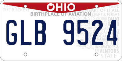OH license plate GLB9524