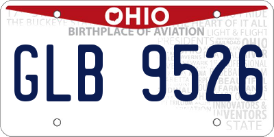 OH license plate GLB9526