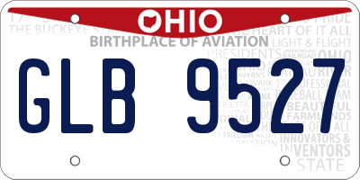 OH license plate GLB9527