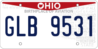 OH license plate GLB9531