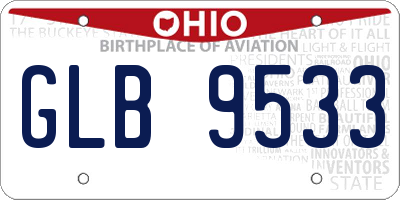 OH license plate GLB9533