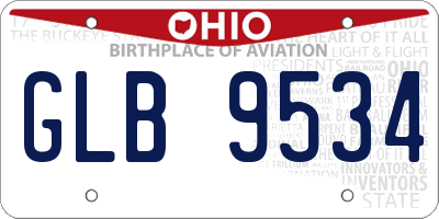 OH license plate GLB9534