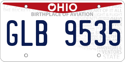 OH license plate GLB9535