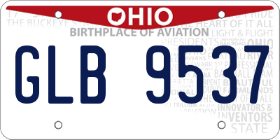 OH license plate GLB9537