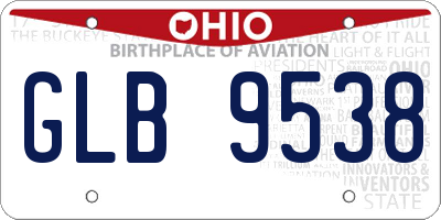 OH license plate GLB9538