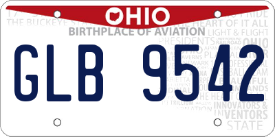 OH license plate GLB9542