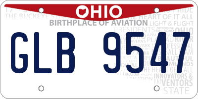 OH license plate GLB9547