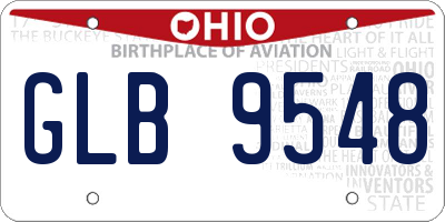 OH license plate GLB9548