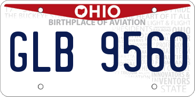 OH license plate GLB9560