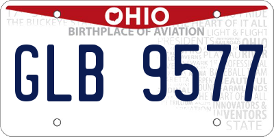 OH license plate GLB9577