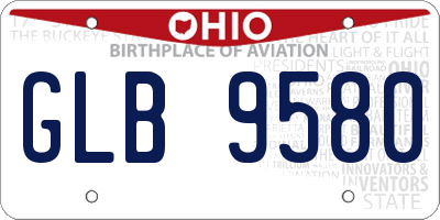 OH license plate GLB9580