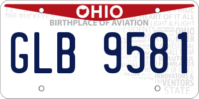 OH license plate GLB9581