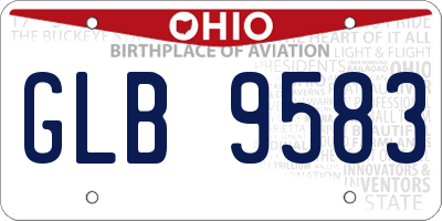 OH license plate GLB9583