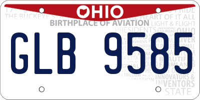 OH license plate GLB9585