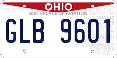 OH license plate GLB9601