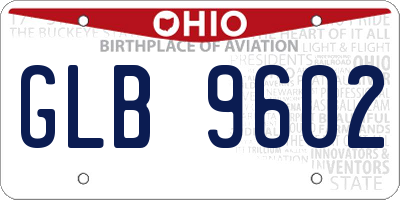OH license plate GLB9602