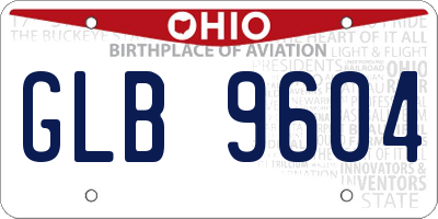 OH license plate GLB9604