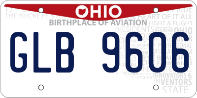OH license plate GLB9606