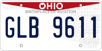 OH license plate GLB9611
