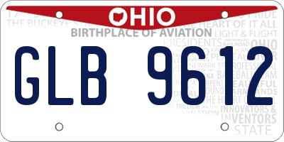 OH license plate GLB9612