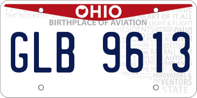 OH license plate GLB9613