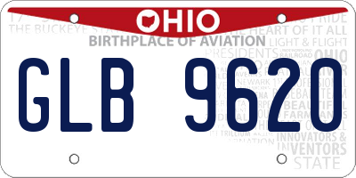 OH license plate GLB9620
