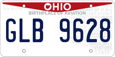 OH license plate GLB9628