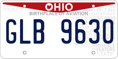 OH license plate GLB9630