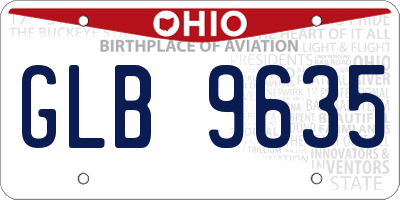 OH license plate GLB9635