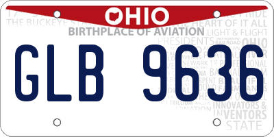 OH license plate GLB9636