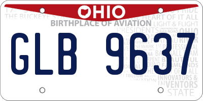 OH license plate GLB9637