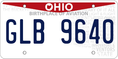 OH license plate GLB9640