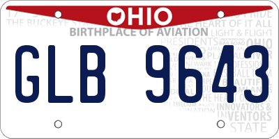 OH license plate GLB9643