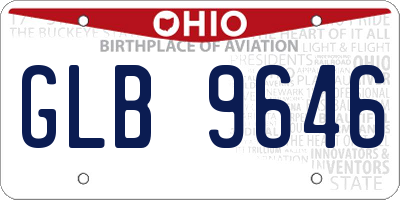 OH license plate GLB9646