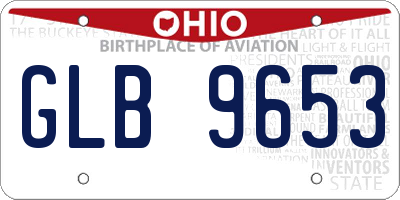 OH license plate GLB9653