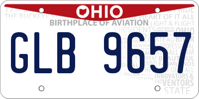OH license plate GLB9657