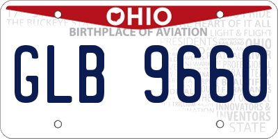 OH license plate GLB9660