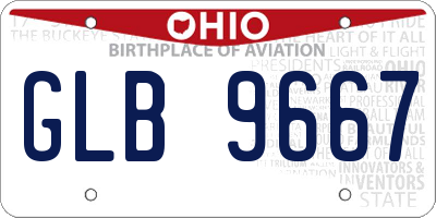 OH license plate GLB9667